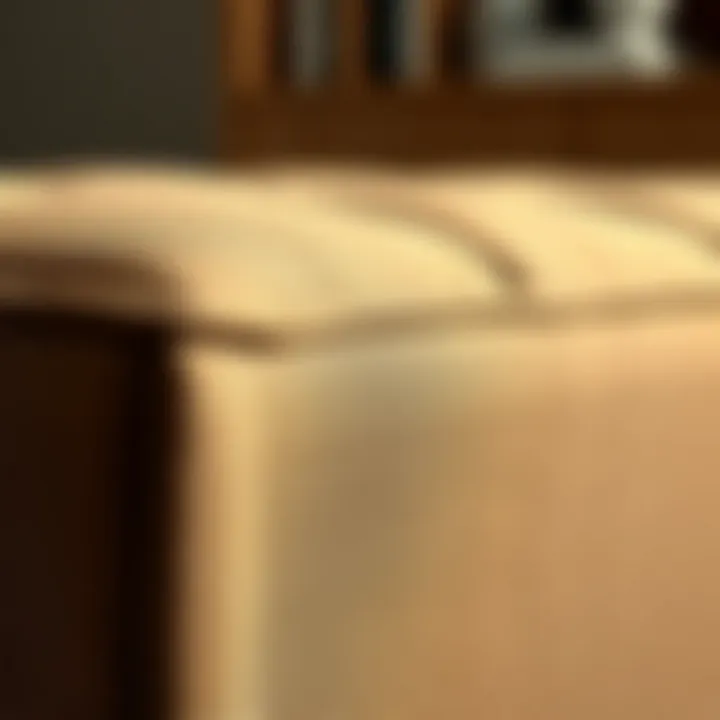 Quality Materials of a Tall Ottoman Bench Close-up of the fabric and texture of a tall ottoman bench emphasizing quality materials.