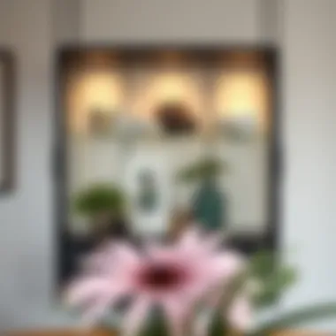 Stylish arrangement of decorative items in a modern curio cabinet