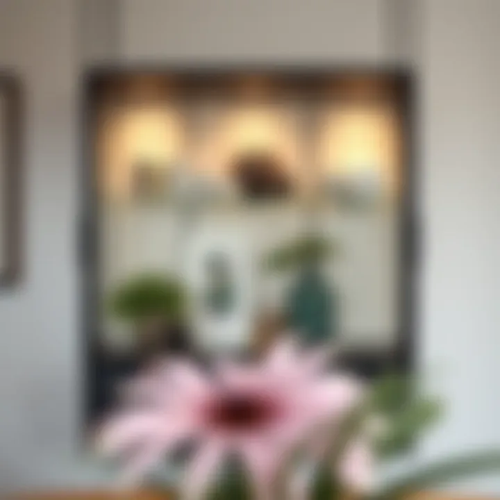 Stylish arrangement of decorative items in a modern curio cabinet