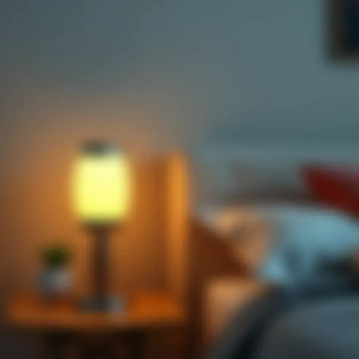 Stylish bedside lamp with multiple lighting settings and USB charging