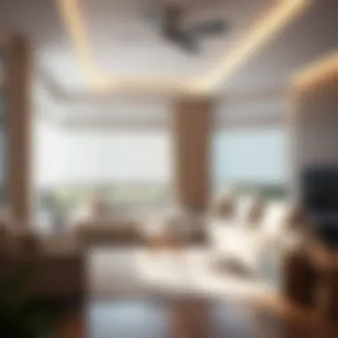 A beautifully decorated room with optimal window blinds