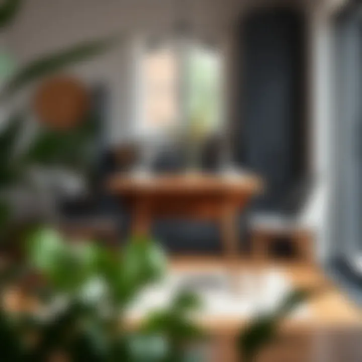 Compact drop leaf table set up for dining in a small kitchen