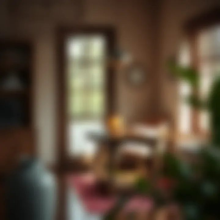 Rustic drop leaf table accentuating a cozy home office