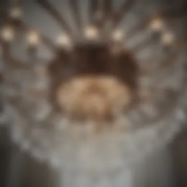 Close-up of various chandelier canopy materials and textures.