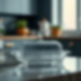 Elegant clear glass butter dish showcasing modern design