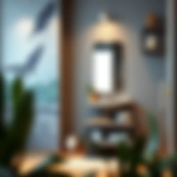 Contemporary small vanity integrated into modern decor