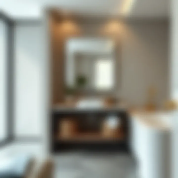 Functional small vanity with innovative storage solutions