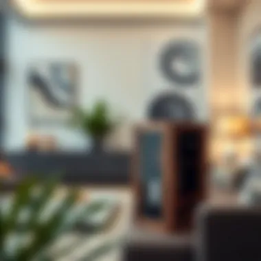 Seamless Integration: Wood Wine Cube in Contemporary Setting Stylish wine cube integrated into modern home decor