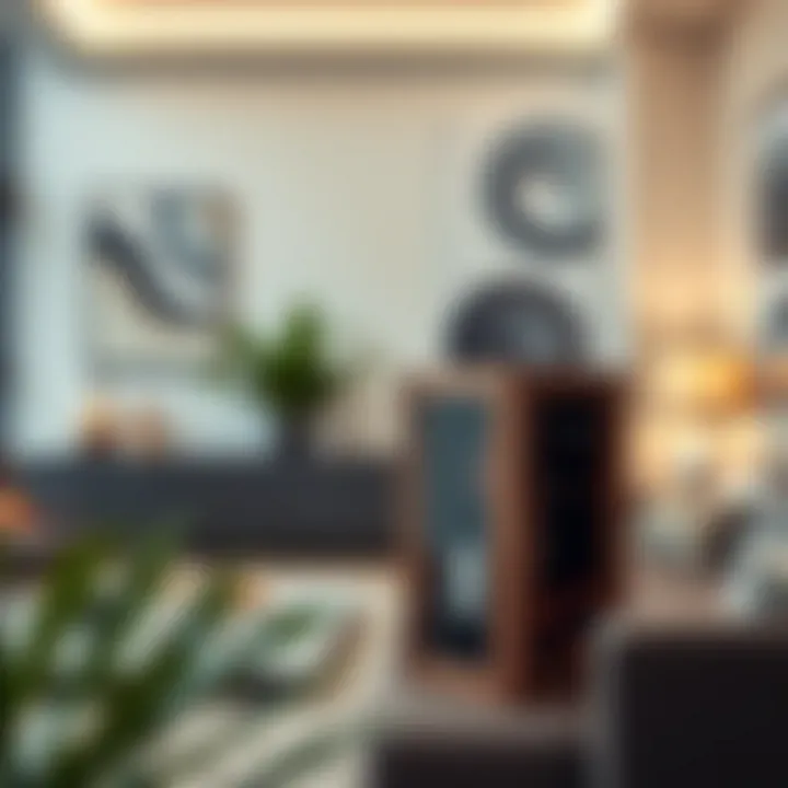 Seamless Integration: Wood Wine Cube in Contemporary Setting Stylish wine cube integrated into modern home decor