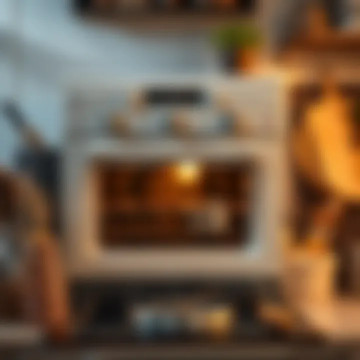 Essentials for Oven Maintenance A well-maintained oven with essential tools beside it