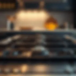 A modern stove top with intricate burners