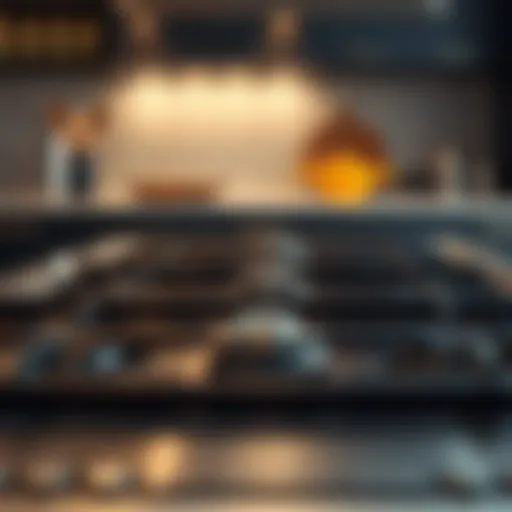 A modern stove top with intricate burners