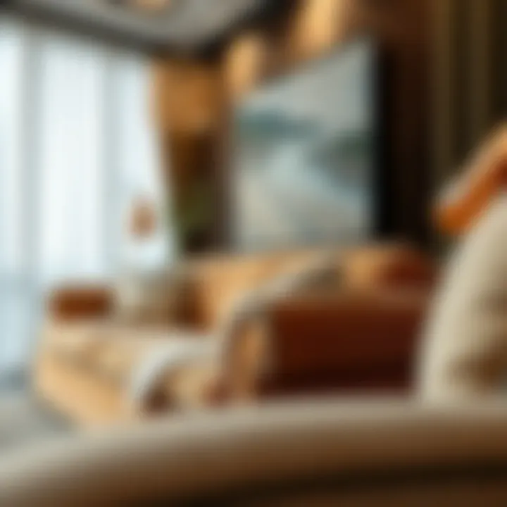 Luxurious Upholstered Sofa Showcasing Rich Textures Luxury upholstered sofa with rich fabrics and textures