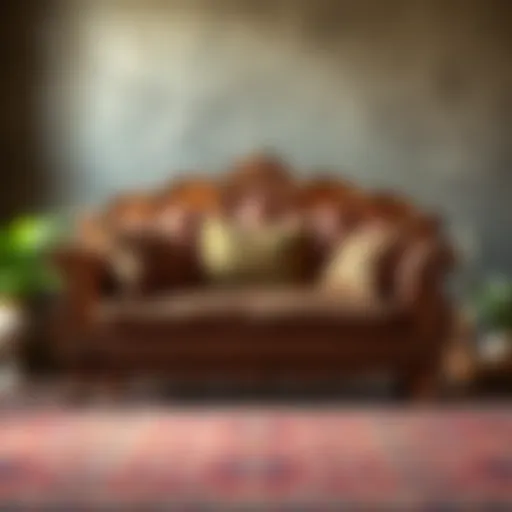 Traditional Indian Sofa with Detailed Craftsmanship Traditional Indian sofa showcasing intricate woodwork