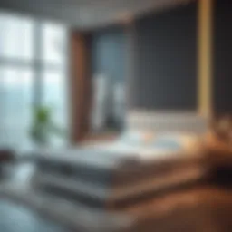 A queen mattress in a box displayed in a stylish bedroom setting