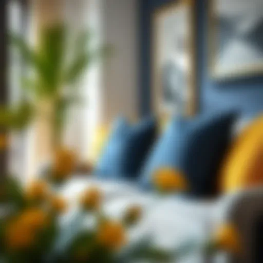 Exploring the Elegance of Navy Blue and Yellow Pillows in Home Decor Introduction