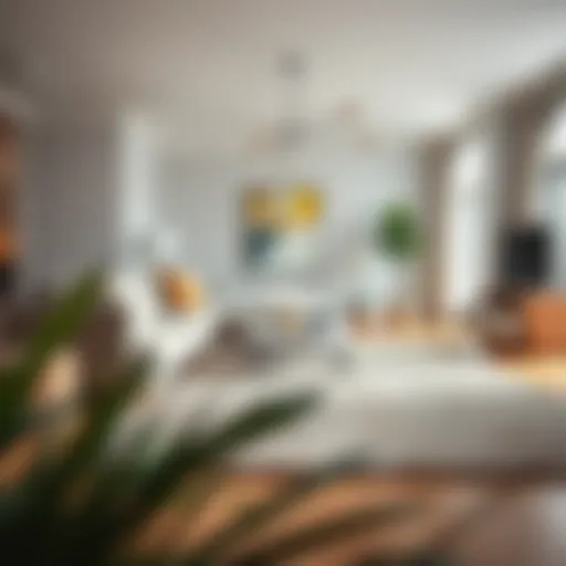 A spacious living room adorned with a large natural fiber rug, showcasing its texture and aesthetic appeal.