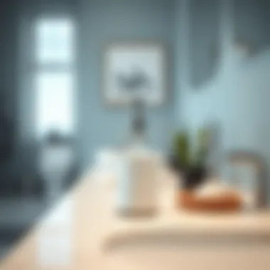 Elegant Small Soap Dispenser in Modern Bathroom Elegant small soap dispenser in a modern bathroom setting