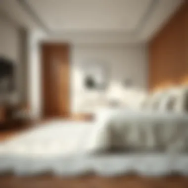 White rug complementing a modern bedroom design