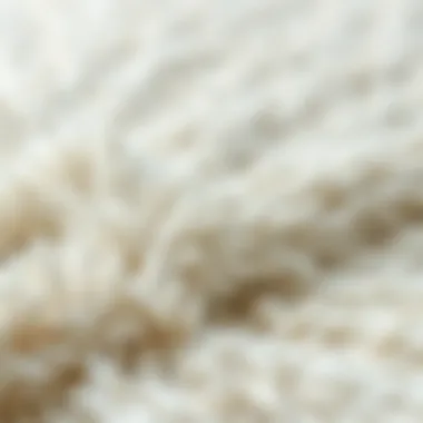 Close-up of textures in a big white rug