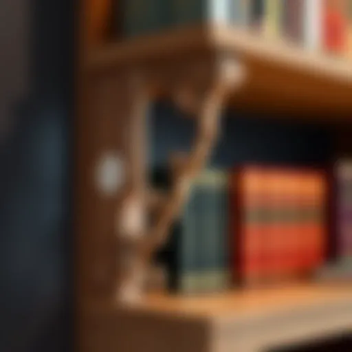 Intricate Design of Bookcase Support Bracket Elegant bookcase support bracket showcasing intricate design