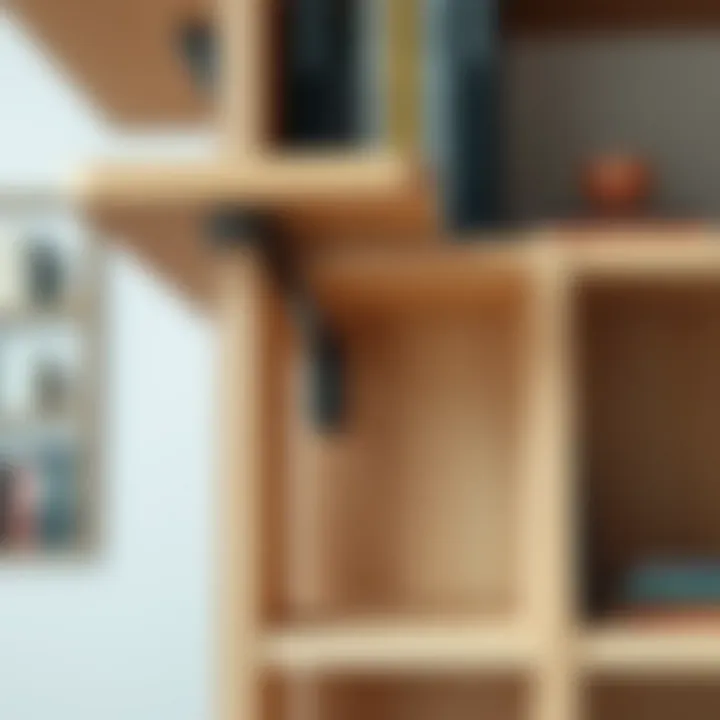 Bracket Installation on Bookcase Demonstration of bracket installation on a wooden bookcase