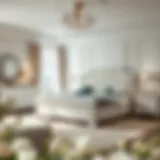 Elegant king size white bedroom suite showcasing contemporary design