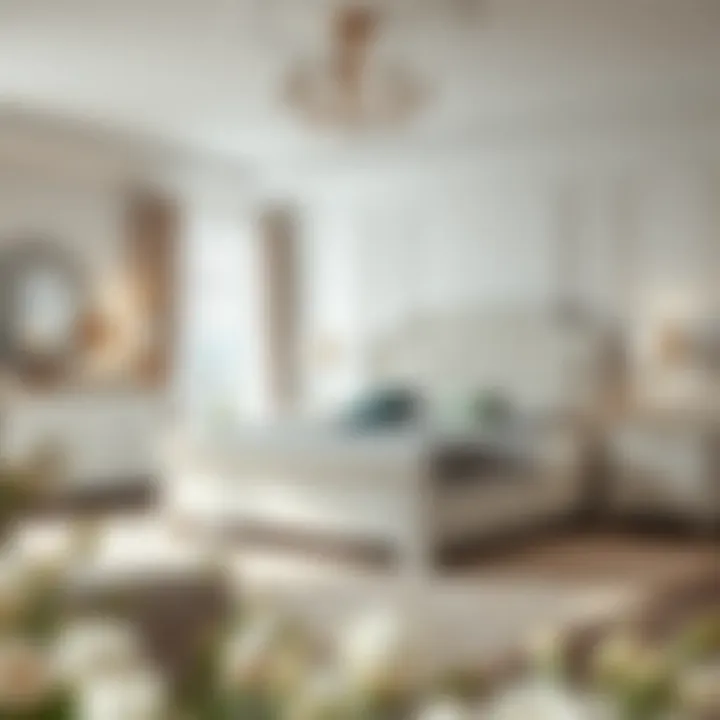 Elegant king size white bedroom suite showcasing contemporary design