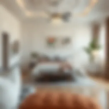 Trendy décor elements complementing a white bedroom suite