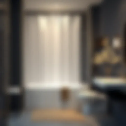 Elegant shower curtain in modern bathroom