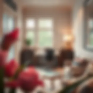 Elegant Home Office Setup Elegant corner desk integrated into a cozy home office