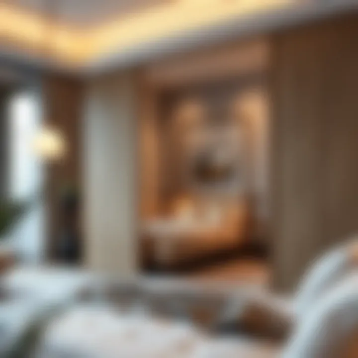 Transformative Design in a Cozy Bedroom Transformative design of a foldable partition in a cozy bedroom setting