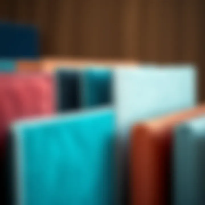 Diverse Materials for Foldable Partitions Close-up of diverse materials used for foldable partitions, showcasing texture and color