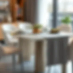 Elegant grey table runner on a modern dining table