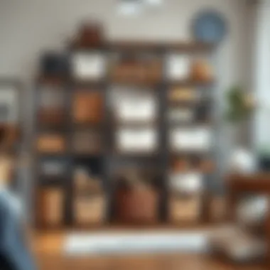 Stylish Shelving Storage Bins in Home Decor Aesthetic arrangement of various shelving storage bins in a modern living space