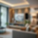 Sleek wall-mounted Qi charger in a modern living room setting