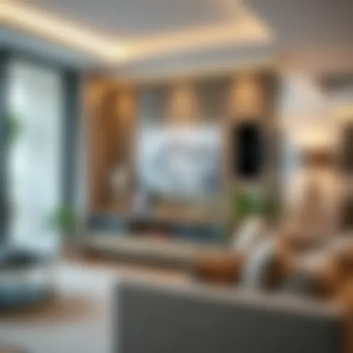 Sleek wall-mounted Qi charger in a modern living room setting