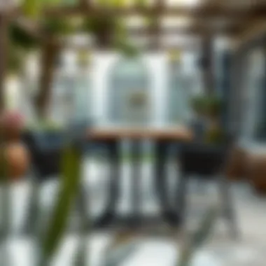 Chic Outdoor Dining with a Pub Table Set Chic outdoor setting with a 5-piece pub table set