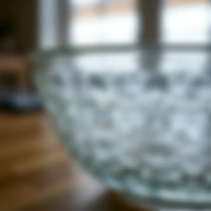 Close-up of Duralex bowl highlighting its glass texture