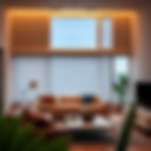 Elegant corded blinds enhancing a modern living room