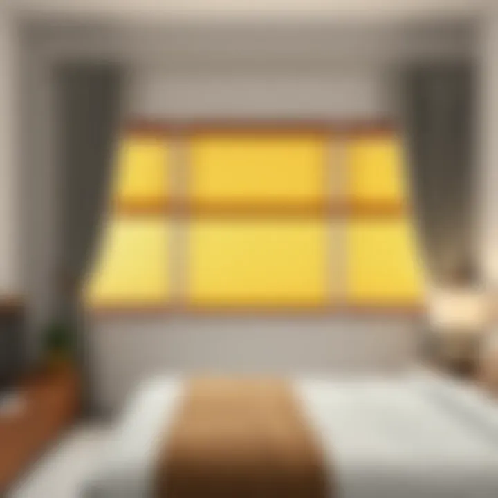 Stylish Corded Blinds in a Bedroom Setting Stylish Lowes corded blinds in a bedroom setting