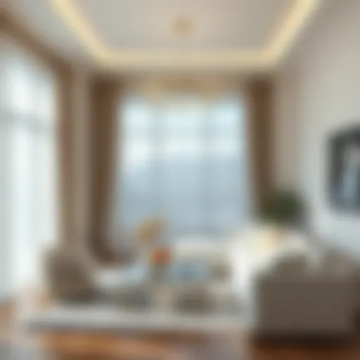 Elegant Living Room with Sheer Drapes Elegant living room featuring a six foot curtain rod with sheer drapes