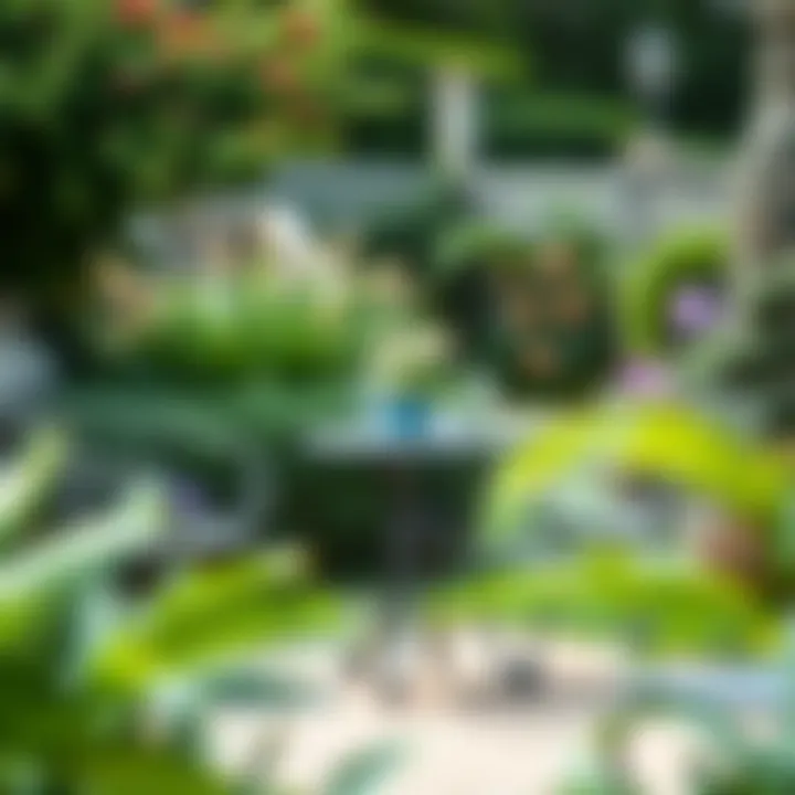 24-Inch Patio Table in a Beautiful Garden Charming outdoor garden featuring the 24-inch patio table in a serene setting