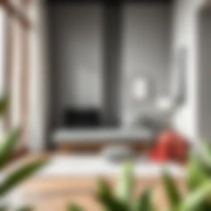 Chic small narrow bench in modern living room