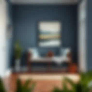 Stylish narrow bench in an entryway with decor