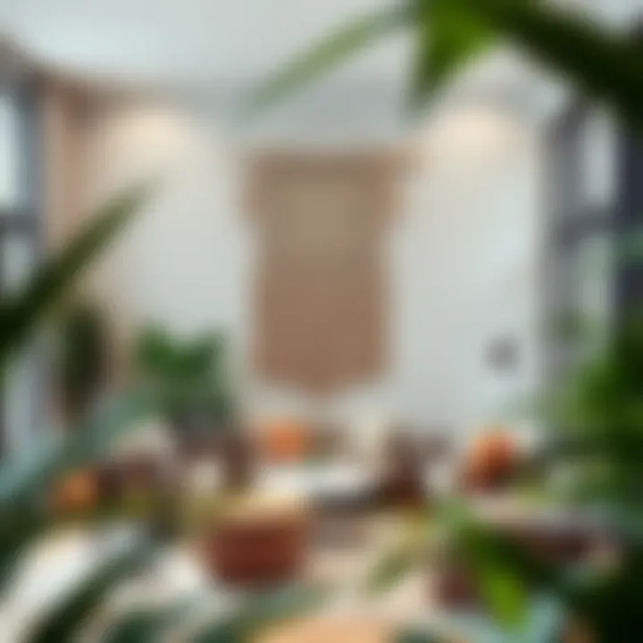 Macrame Wall Hangings in Modern Interiors Stylish living room adorned with macrame wall hangings