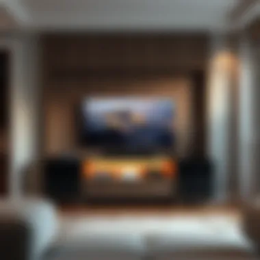 Elegant Glass-Front TV Cabinet Elegant glass-front TV cabinet highlighting sophisticated storage solutions