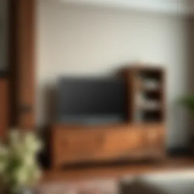 Rustic Wooden TV Cabinet Rustic wooden TV cabinet with vintage charm