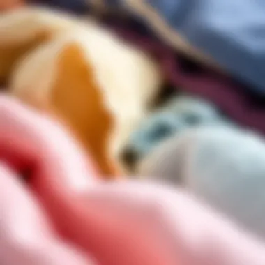 Diverse Textures and Colors of Thin Towels Close-up of thin towels showcasing fabric texture and color variety