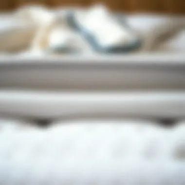 Close-up of mattress materials and textures